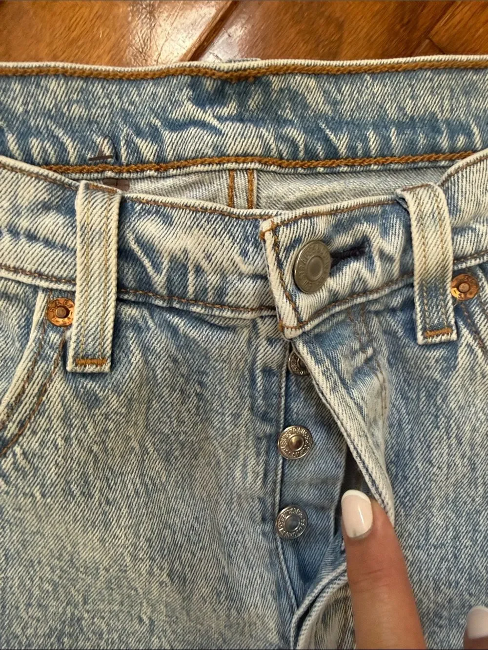 Levi’s women’s 501 Vintage Jeans button fly 28 x 26 cuffed